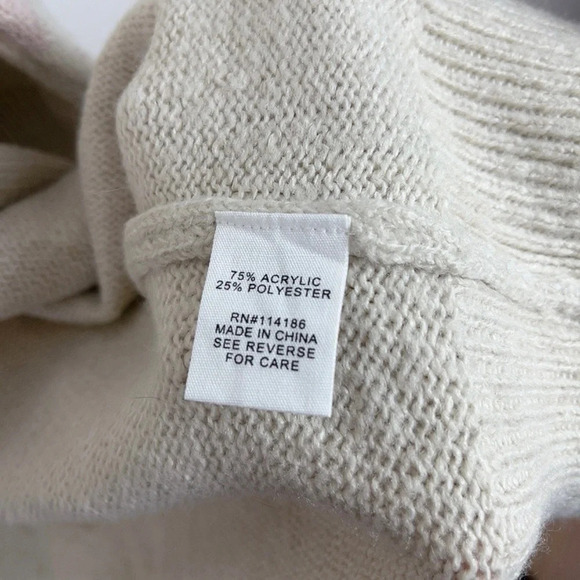 ADYSON PARKER |  DROP SHOULDER COLOR BLOCK OATMEAL COMBO CARDIGAN SWEATER - Picture 9 of 11